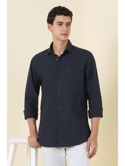 Allen Solly - Men Navy Slim Fit Solid Full Sleeves Casual Shirt