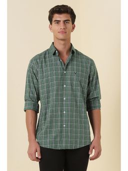 Allen Solly - Men Green Sport Fit Check Full Sleeves Casual Shirt
