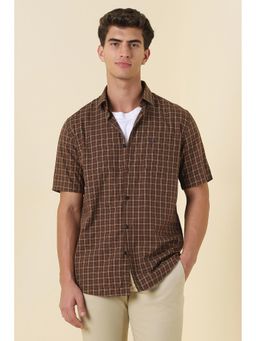 Allen Solly - Men Brown Sport Fit Check Half Sleeves Casual Shirt