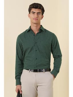 Allen Solly - Men Green Check Full Sleeves Formal Shirt