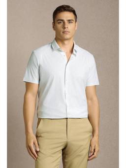 Louis Philippe - Men White Print Half Sleeves Casual Shirt