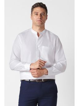 Van Heusen - Men White Solid Full Sleeves Formal Shirt