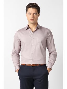 Van Heusen - Men Pink Print Full Sleeves Formal Shirt
