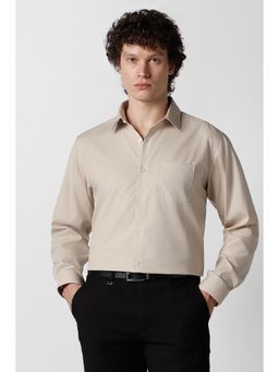 Van Heusen - Men Beige Stripe Full Sleeves Formal Shirt