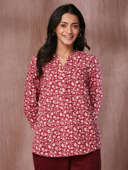 Fabindia - Pink Cotton Printed Tunic
