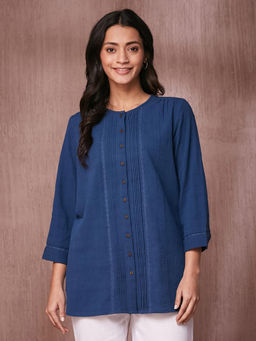 Fabindia - Blue Cotton Thigh Length Tunic