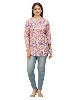 Cotton Culture - Off White Cotton Straight Printed Kurti