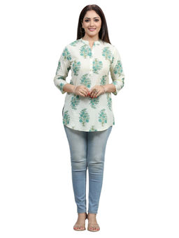 Cotton Culture - Cream Cotton Straight Printed Kurti