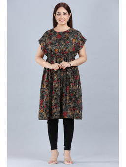 Cotton Culture - Black Rayon A Line Kurta