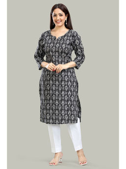 Cotton Culture - Black Cotton Straight Printed Kurta