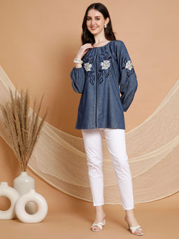 Nayam by lakshita - Women Embroidered Cotton Straight Tunic