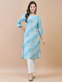 Shree - Women Shantoon Blue Printed Kurta