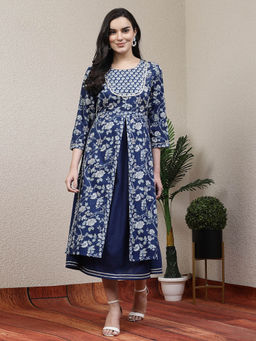 Nayam by lakshita - Blue Floral Midi Dress