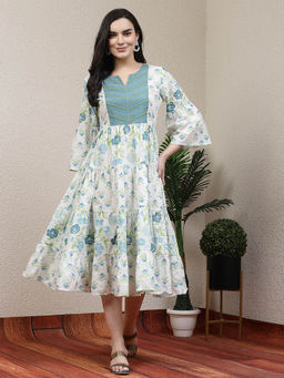 Nayam by lakshita - Green Floral Midi Dress