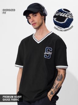 The Souled Store - Solids Night Blue Mens Oversized T-Shirt