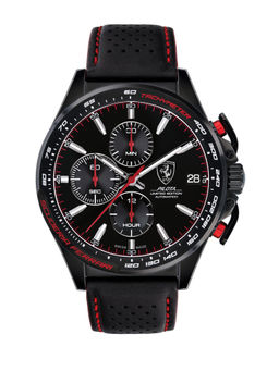 Scuderia Ferrari - Black Pilota Round Dial Analog Watch - 0830542