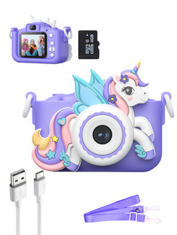 Wembley - Purple Unicorn Digital Camera Selfie & Video Camera With 4Gb Sd Card Toy Camera (4 Years)