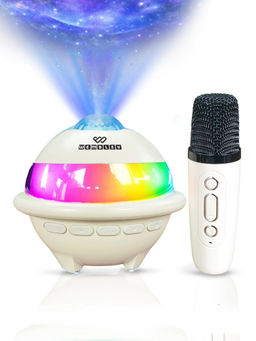 Wembley - Beige Karaoke With Mic Rgb Lights & Starry Projection 5 Voice Modes Speaker (3 Years)