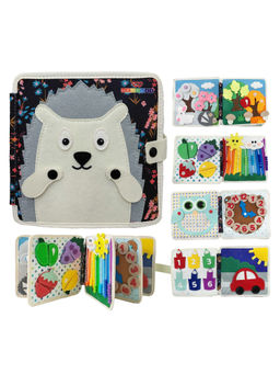Wembley - Grey Busy Bag Hedgehog Sensory Felt Activity Book Montessori Learning Toy (2-3 Years)