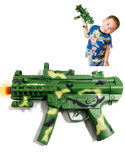Wembley - Green Musical Gun Toy For Kids Army Style Light & Sound Gun With Vibration (5 Years)