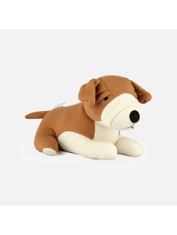 Bambini - Brown Ceaser-The Bull Dog-Knitted Cotton Plush Toy (0-36 Months)