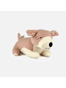 Bambini - Pink Ceaser-The Bull Dog-Knitted Cotton Plush Toy (0-36 Months)