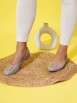 Sherrif Shoes - Women Taupe Casual Ballerina