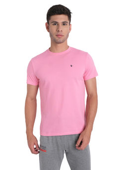 AM SWAN - Mens Solid-plain Prism Pink T-shirt