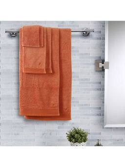 Maspar - Colorart 550GSM Embedded Stripe Solid Burnt Towels (Set of 6)