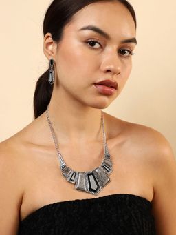 Sohi - Grey Stones Statement Jewellery Set