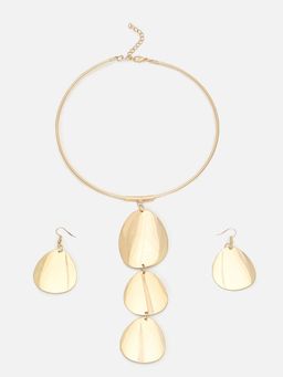 Sohi - Gold Plated Designer Necklace and Earring Set