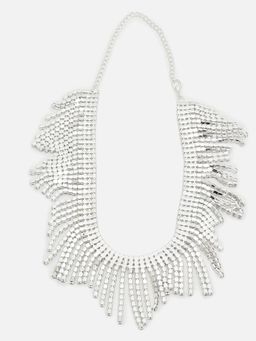 Sohi - Silver Plated Rhinestone Necklace