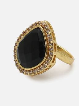 Sohi - Gold Plated Designer Stone Ring