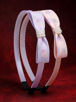 Stol'N - Bow Shaped Hair Band Set of 2 Pcs-Pink, Peach (3-12 Years)