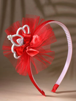 Stol'N - Crown Embellished Hair Band-Red (3-12 Years)