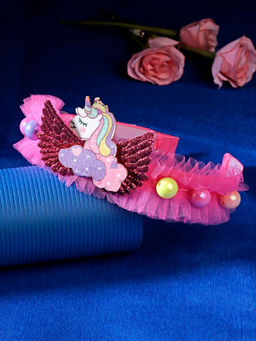 Stol'N - Unicorn Embellished Hair Brand -Dark pink (3-12 Years)
