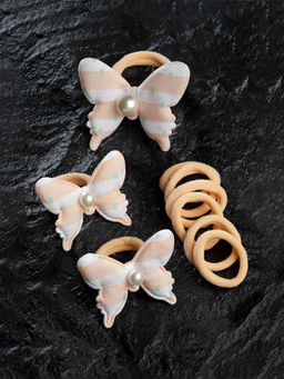 Stol'N - Butterfly Rubber Band Set of 9 Pcs-Peach (3-12 Years)