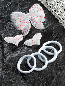 Stol'N - Bow Rubber Band Set of 7 Pcs-White (3-12 Years)