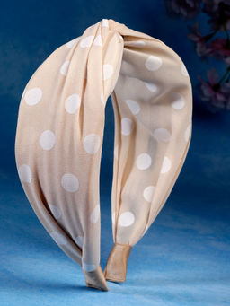 Stol'N - Polka Dot Printed Hair Band-Cream (3-12 Years)