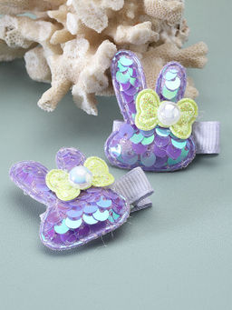 Stol'N - Bunny Sequin Set of 2 Pieces Hair Clips-Purple (3-12 Years)