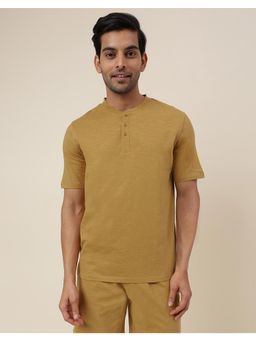 Fabindia - Mustard Organic Cotton Knit T-Shirt