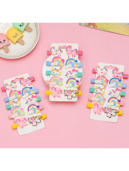 Yellow Bee - Cute Unicorn and Rainbow Hair Clips for Girls - Multicolor, Pack of 3
