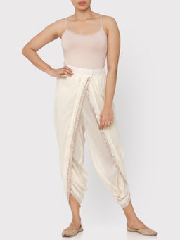 Gopi Vaid - Cotton Dhoti With Gota At Hem - Customisable