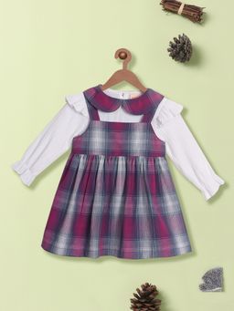 Nautinati - Checked Peter Pan Collar FitFlare Dress (Set of 2)