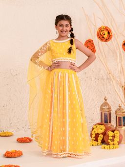 PSPeaches - Yellow Lehenga Choli (Set of 3)