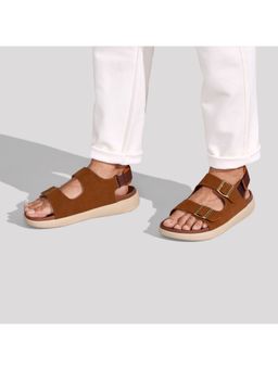 Neeman's - Tan Pure Whoosh Duo Glides Sandals