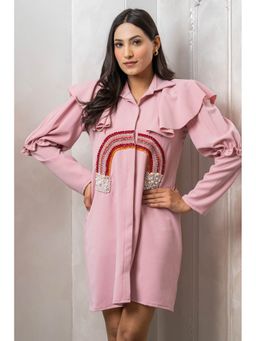 Label Swish - Pink Rainbow Ruffle Dress