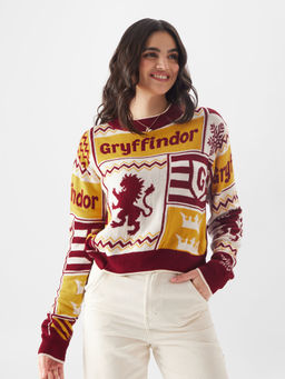 The Souled Store - Official Harry Potter: House Gryffindor Women Knitted Sweater