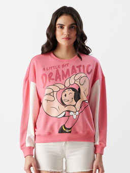 The Souled Store - Olive Oyl: Little Bit Dramatic Women Oversized Sweatshirt