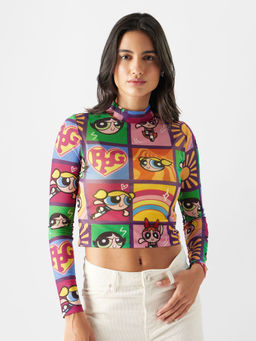 The Souled Store - Official Power Puff Girls: Mesh Top Women Cropped Top